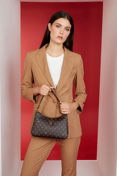 Pierre Cardin Καφέ Monogram Γυναικεία Τσάντα ώμου 05PO22K1597