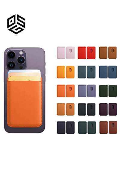 OSG Magsafe Cüzdan Magsafe Deri Kartlık Tüm Magsafe Akıllı Telefonlar Ile Uyumlu Birinci Sınıf