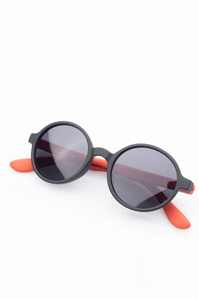 LUNOX Matte Black Red Polarized Sunglasses for 3-10 Years Old Children