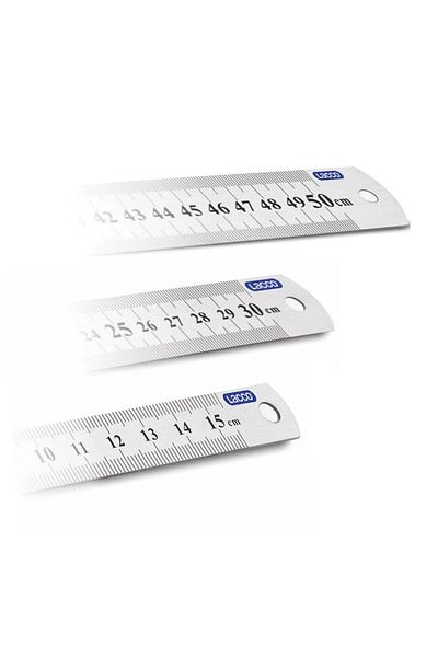 AiryFooT مجموعة مسطرة فولاذية مقاس 15-30-50 سم مكونة من 3 قطع