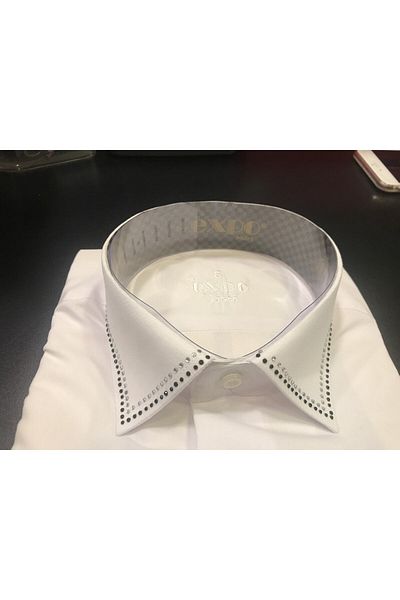 Expo Πουκάμισο Slim Fit Λευκό μανίκι με χάντρες
