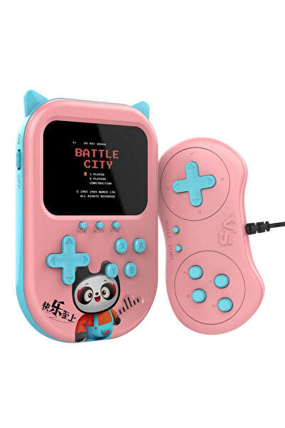 qasul Yeni Nesil Mini Taşınabilir Sevimli Atari Oyun Konsolu 500 Oyunlu 2 oyu...