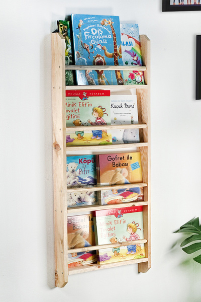Weblonya Çocuk Odası Kitaplık Duvar Rafı Montessori Kitaplık 4023