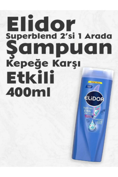 Elidor ELİDOR KEPEĞE KARŞI ETKİLİ 2İN1 ŞAMPUAN 400 ML 3 ADET