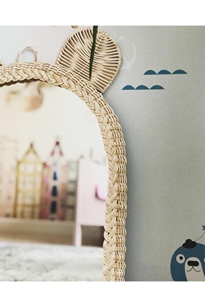 HEMA BAMBU Rattan Çocuk Odası Bebek Odası Ayna Kulaklı (40x65cm)