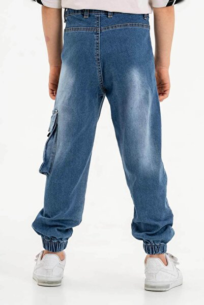 Gold Class Kidswear Erkek Çocuk Jogger Kargo Cepli Kot Pantalon