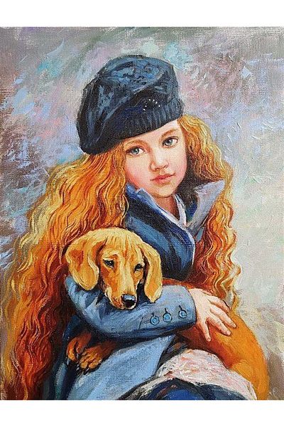 MARCEL SANAT Red Haired Girl and Her Foam Marcel Art Diamond Mosaic Painting 38X51Cm