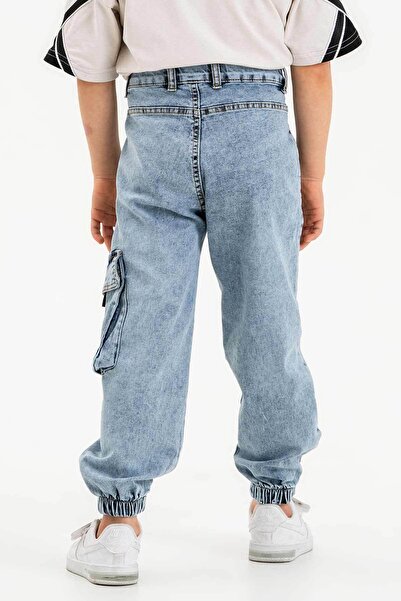 Gold Class Kidswear Erkek Çocuk Jogger Kargo Cepli Kot Pantalon