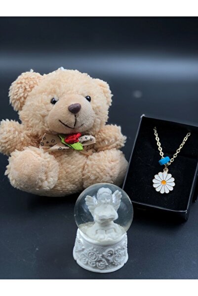 Masalsı Concept ديزي قلادة تيدي بير غلوب هدية للحبيب 14 فبراير عيد ميلاد لصديقتك عيد الحب للزوجة