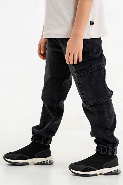 Gold Class Kidswear Erkek Çocuk Jogger Kargo Cepli Kot Pantalon