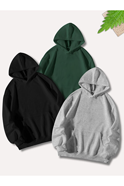 NAKRUF Φούτερ 3' Απλό, Μη τυπωμένο, Oversize με κουκούλα