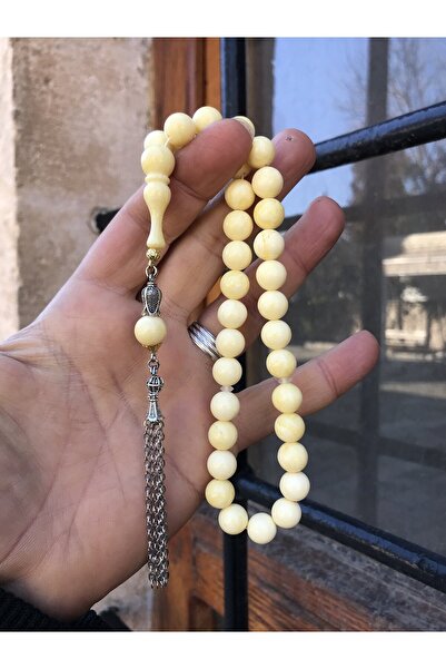 Sultan Telkari Sarı Renk Küre Kesim Toz Kehribar Tesbih