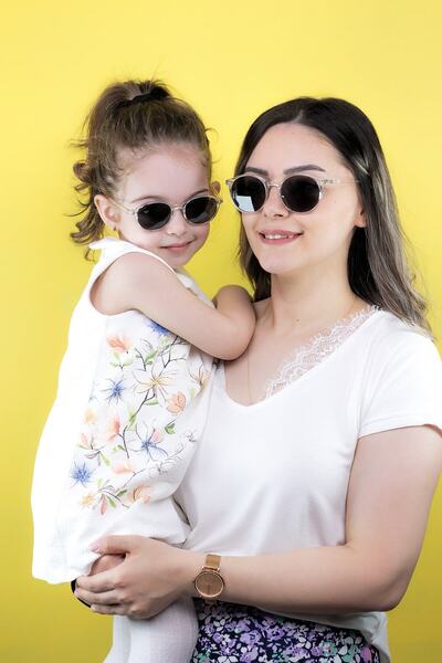 By Donetto Crystal-black Bone Mother (Addition: 50) - Child (1-5 Years) Unisex 2-Piece Mother Child Combination Sunglasses