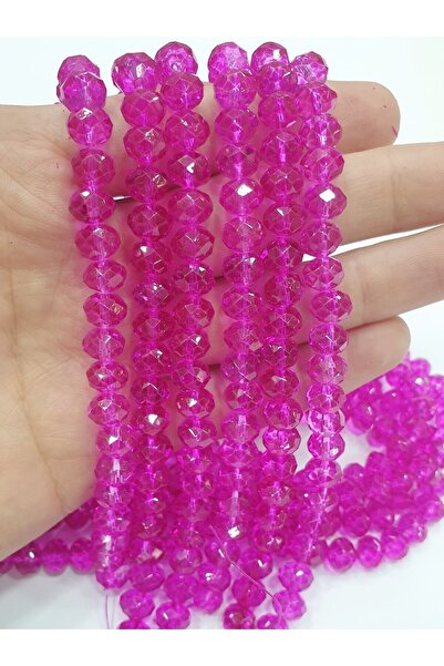 CRYSTALSHOP Mărgele de cristal fucsia de 8 mm (195 buc.)