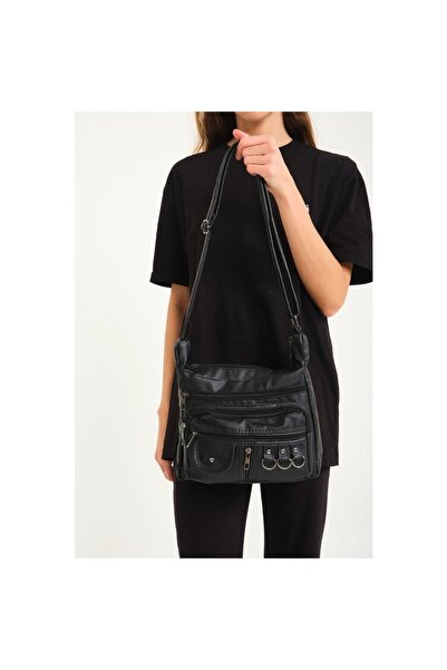 HLDBAG Γυναικεία δερμάτινη τσάντα ώμου με πολλαπλές θήκες, γυναικεία τσάντα μ...