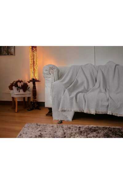 SEMTEKSTİL 170*210 سم غطاء قطني متعدد الأغراض، غطاء مقعد أسود منسوج، غطاء مقع...