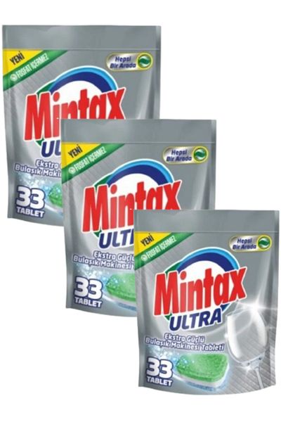 Mintax Detergent Tablets - 33 Pieces 3 Pack Dishwasher