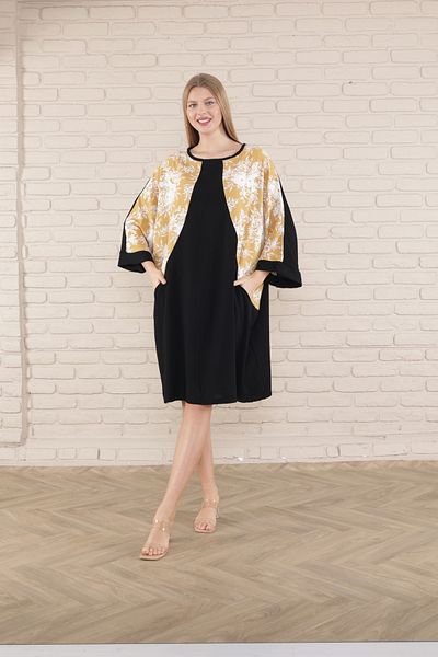mervemoda γυναικείο κοντομάνικο φόρεμα μίντι τουνίκ