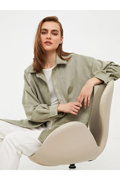 LC Waikiki Κλασικό παλτό με γιακά πουκάμισου, ίσιο, μακρυμάνικο, με δερμάτινη...