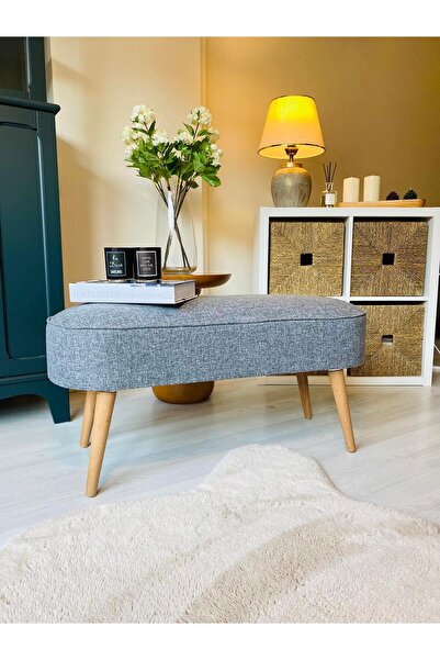 WEBPANYA Retro Gürgen Ceviz Renk Ahşap Ayaklı Geniş Oturum Alanlı Özel Tasarı...