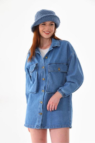 ARİN MODA Jeans Jacket with Cheep Detail