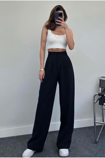 Basic & me Siyah Palazzo Pantolon