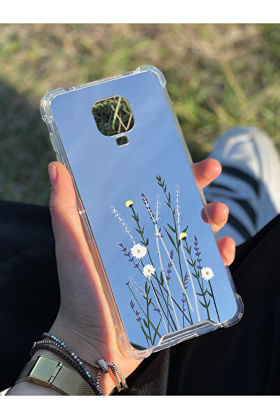 PERAX Redmi Note 9 Pro Max Uyumlu Ayna Baskılı Lavanta Desenli Kamera Korumal...
