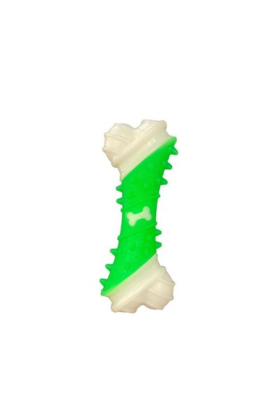 Glipet Green Bone Patterned Dental Peg - 11cm Dog Toy