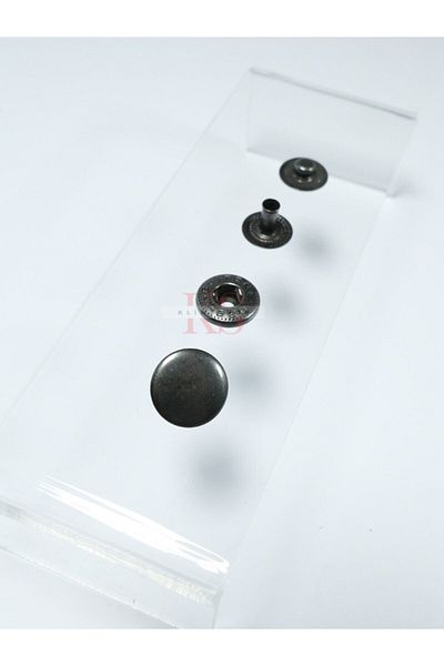 Klinkshop 15 Mm Black Oxide Snaps Material Package Without Attachment - 50 Pieces - Stainless Brass Coat Snaps