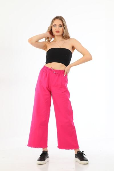 Sfg Life Moda Γυναικεία καλοκαιρινά τζιν παντελόνια με φούντες στα μπατζάκια ...