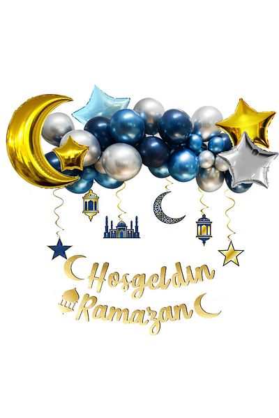 Partimarka Welcome Ramadan Bear Balloon Chain Set