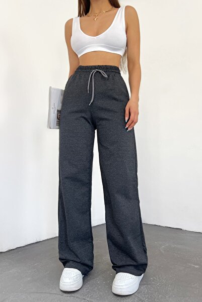 Sun Victoria Dámské antracitové volné tepláky s širokým pasem