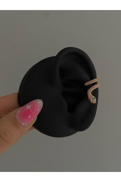h&b design jewel Earcuff Detailed Snake Earrings