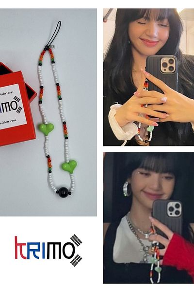 KRIMO Kpop Blacpink Lisa Green Heart Phone Charm