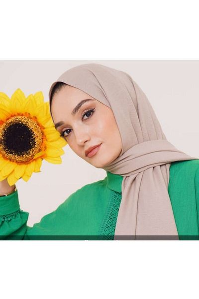 Trablus Hijab Women's Cotton Crash Jazz Shawl Light Mink