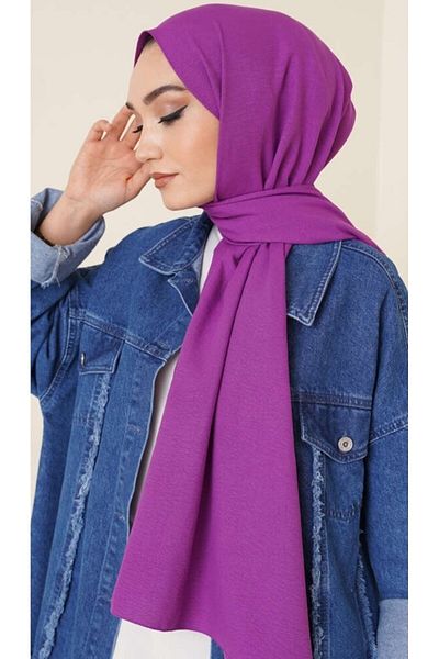 Trablus Hijab Women's Cotton Crash Jazz Shawl Purple