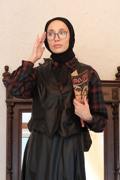 Ceylan Otantik Leather Black Vest