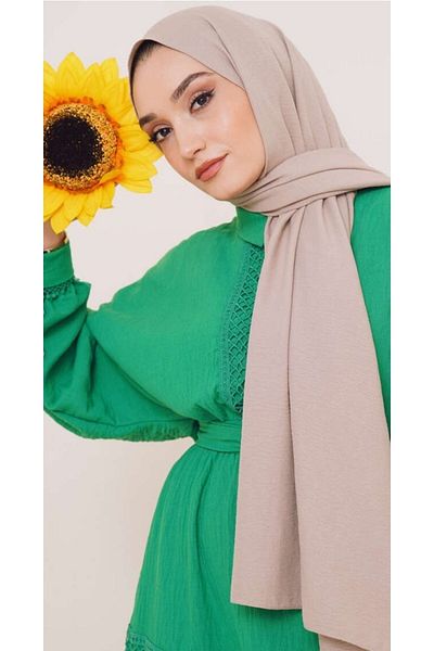 Trablus Hijab Women's Cotton Crash Jazz Shawl Light Mink