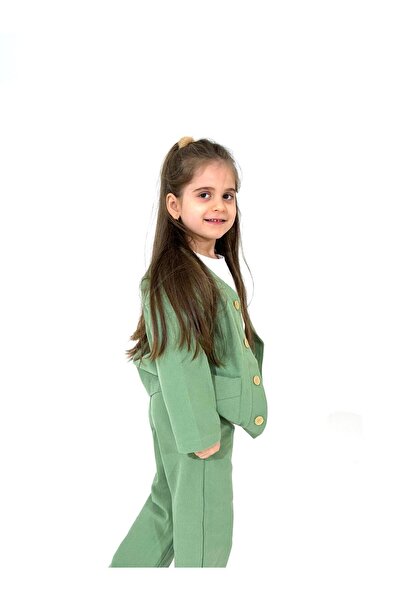 EYC BABY Green Children's Oversize Gabardine Trousers 2 Pieces Top and Bottom...