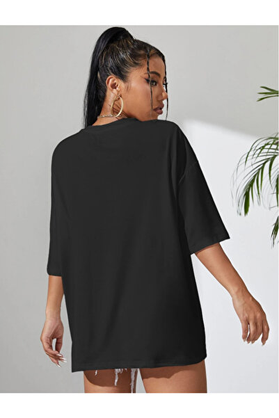 BETİLİNA Siyah 90'S Baby Baskılı Oversize tşört