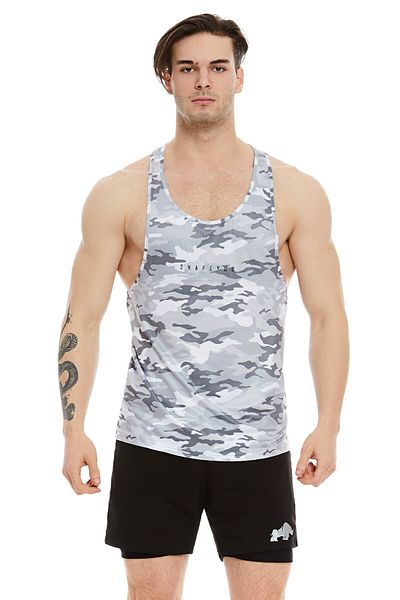 ShapeYou Light Gray Camouflage Men's Fitness Athlete Undershirt