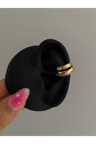 h&b design jewel Gold Double Row Earcuff