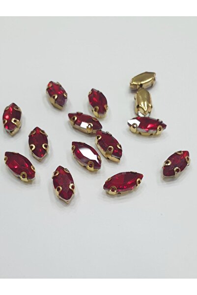 CRYSTALSHOP Шивашки камък - Совалка 7*15 мм червен (100 бр.)