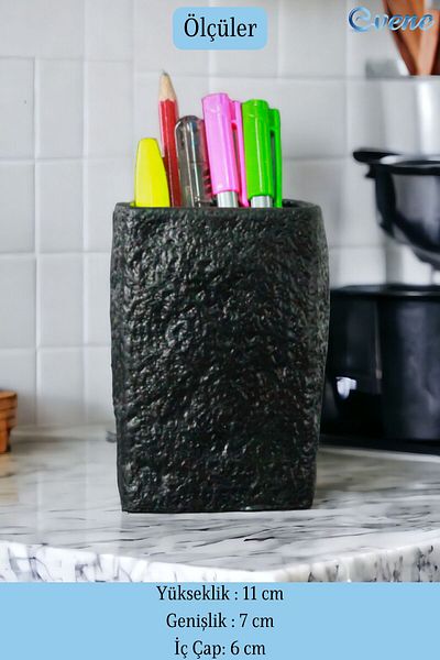 Evene Pen Holder Black Color Desk Pen Holder Organizer Pen Holder Model 7