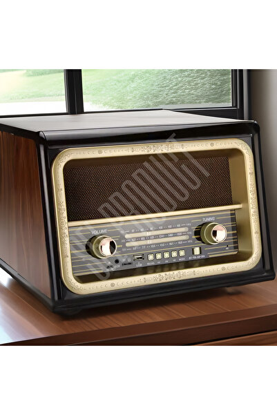 SFL Product Bluetooth Ahşap Radyo Büyük Boy BT/USB/SD/FM Nostaljik Eskitme Radyo