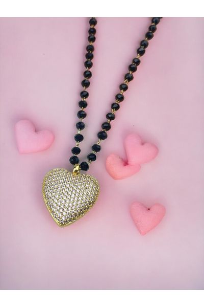 zeynep Z&D ACCESSORY 316L Gold 60 Cm Beaded Steel Necklace