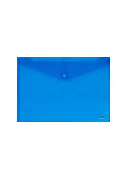 Noki A4 Snap Fastener File Document Envelope Blue 3101 (Pack of 12)