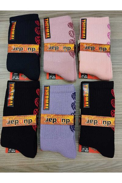 Dündar Plus seamless sorft washing fragrant children's thermal terry socks 6 pcs 5947-11