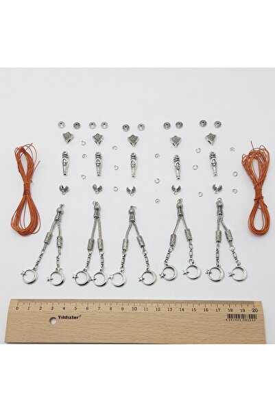 THAD مجموعة صنع مسبحة من الحجر الطبيعي إيبوكسي مكونة من 5 قطع