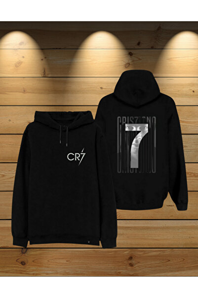 AEMİ Erkek Cristiano Ronaldo Cr7 Forma Özel Tasarım Baskılı Kapşonlu Sweatshirt Hoodie